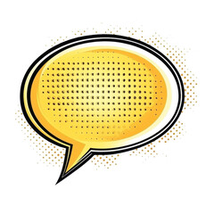 Poster - Yellow Speech Bubble Graphic with Dotted Interior for Communication