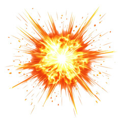 Poster - Explosive Burst with Fiery Flames and Radiating Light Effects