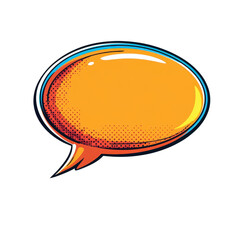 Poster - Bright Yellow Speech Bubble with Pop Art Style Design