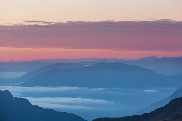 Wall Mural - Mountains on sunrise