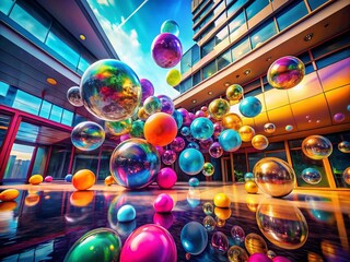 Poster - Vibrant 3D Metaball Animation of Morphing Liquid Blobs in Ultra HD 4K, Capturing the Essence of Fluid Motion and Colorful Abstract Design for Modern Architectural Backgrounds