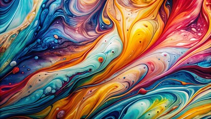Poster - Vibrant Abstract Marble Ink Flow: Elegant Modern Artistic Background Wallpaper