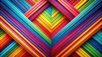 Poster - Vibrant Diagonal Geometric Landscape: Abstract Colorful Lines Photography