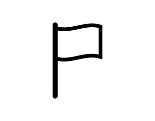 Poster - Minimalistic black and white flag icon, ideal for basic design projects and apps.