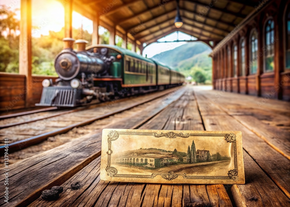 Vintage Train Ticket Template Design Retro Railway Pass Elegant Vintage Train Ticket Template Design Retro Railway Pass Elegant