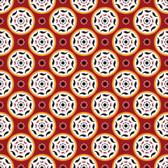 Poster - Seamless vector textures. Colorful ornament patterns with circle shapes. Design element for textile, print, fabric.