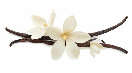 Wall Mural - vanilla bean isolated on white background