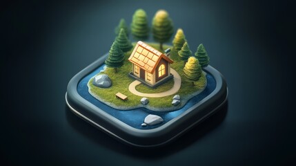 Poster - location icon. map icon