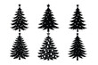 © Santun - set of chrismas tree silhouette vector illustration