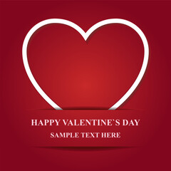 Wall Mural - heart on red background. vector illustration