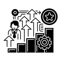 Poster - Career Growth Line Icon. linear style sign for mobile concept and web design. Outline vector icon.