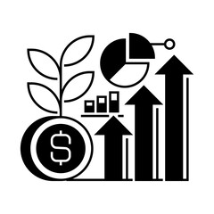 Poster - Investment Growth Line Icon. linear style sign for mobile concept and web design. Outline vector icon.