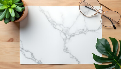 Aufkleber - Wood table background features a marble design for use in product display montages showcasing various items._00002_