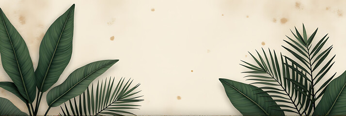 Aufkleber - Tropical leaves in a minimalist design featuring dark luxury silver accents on a natural background with subtle decorative patterns._00003_