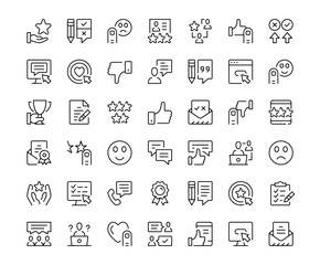 Poster - Customer feedback icons. Outline symbols collection. Premium vector line icons set