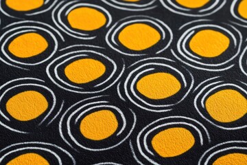 Poster - Vibrant abstract pattern featuring circular shapes in yellow and black, perfect for modern design projects.
