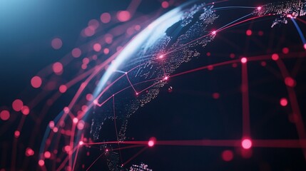 Wall Mural - global network connections illuminated on earth