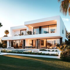 Wall Mural - Modern White Villa Exterior Design