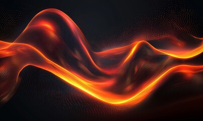 Poster - Smooth, abstract wave links on a black background, suitable for art projects, business, banners, templates, and cards.