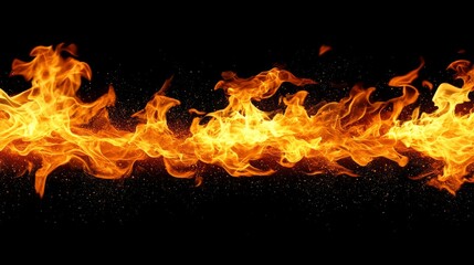 Wall Mural - fiery red-hot embers ascend from a large blaze under the night sky, creating a stunning abstract bac