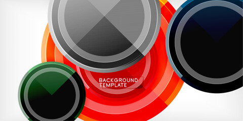 Poster - Abstract background - multicolored circles, trendy minimal geometric design, vector illustration
