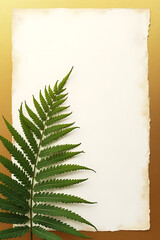 Aufkleber - Exotic fern leaf abstracted against a gold background with white copy space providing clean simplicity to design elements._00002_