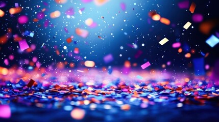 Poster - colorful confetti falls on a sparkling background, creating a festive atmosphere perfect for celebra