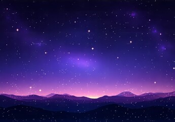 Wall Mural - an abstract depiction of a purple space filled with glittering star dust and nebulae, featuring a re