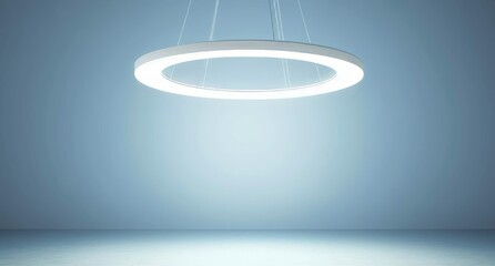 Poster - An empty room with a deep blue hue and a gradient blue abstract backdrop, ideal for displaying your product.