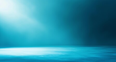 Poster - A vacant dark blue room featuring a gradient blue abstract background, perfect for showcasing your product.
