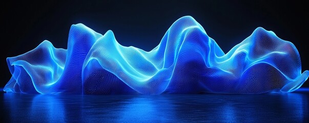 Poster - An abstract backdrop featuring turquoise and blue diagonal curves.
