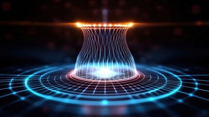 Poster - a stunning abstract digital vortex with vibrant lights and intricate patterns, representing futurist