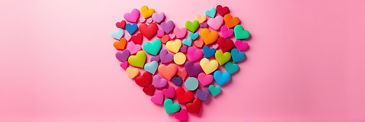 Poster - Create a colorful DIY heart design with various love and wedding themes on a bright pink background._00003_