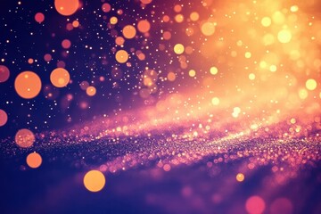Poster - Vibrant bokeh background with shimmering lights, creating a magical atmosphere perfect for festive designs and celebrations.