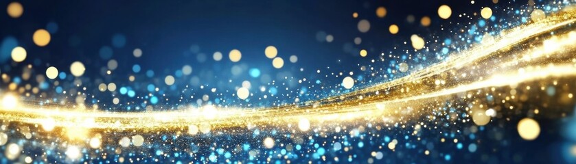 Poster - A dazzling swirl of golden and blue lights, creating a magical and festive atmosphere perfect for celebrations.