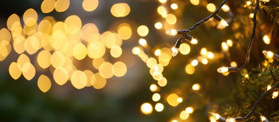 Aufkleber - Soft bokeh effect with glowing decorative lights creating a warm and festive atmosphere for celebrations and events