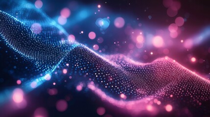 Aufkleber - A flowing wave of musical notes. Seamless information exchange. Three-dimensional rendering.