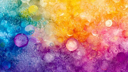 Wall Mural - A vibrant liquid water background featuring flowing bubbles and splashy drops.