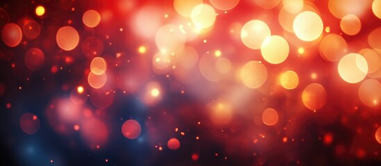 Aufkleber - Vibrant abstract red background with blurred bokeh lights and defocused elements ideal for creative design and seasonal themes