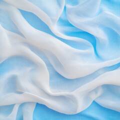 Aufkleber - Soft Blue and White Fabric Folds Fluidity and Resilience in Digital Communities