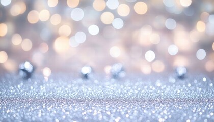 Poster - A beautiful sparkling surface with soft bokeh lights creating a dreamy and festive atmosphere for celebrations.