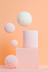 Poster - Surreal Pastel Shapes in Dreamlike Abstract Space