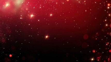 Poster - a vibrant red background filled with sparkling stars, perfect for festive designs or holiday themes.