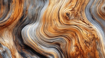 Wall Mural - Abstract Wooden Grain Texture with Smooth Swirls and Rich Colors Ideal for Backgrounds or Decorative Elements in Design Projects