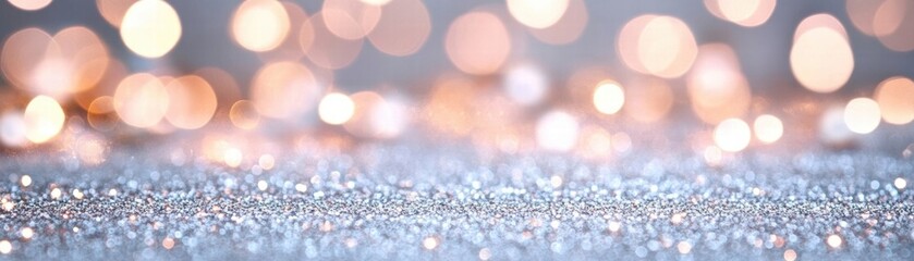 Poster - A shimmering surface with blurred golden bokeh lights creating a magical and festive atmosphere of celebration.
