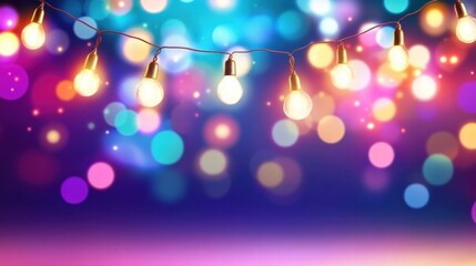 Poster - colorful string lights create a festive atmosphere, adding charm and warmth to any celebration or ev