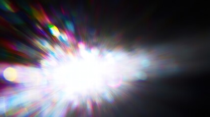 Poster - abstract light burst with colorful reflections, creating a dynamic and vibrant visual effect for art