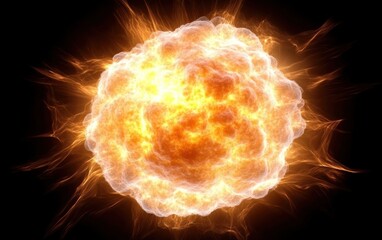 Poster - A vibrant explosion with fiery colors radiating outward, depicting energy and power in motion.