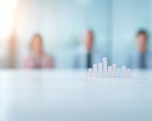 Aufkleber - Abstract Financial Analysis with Floating Graphs on Textured Table