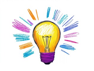 Poster - colorful light bulb symbolizing creativity, innovation, and bright ideas for various design projects